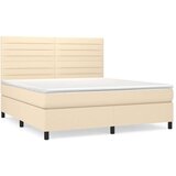  Box spring postelja z vzmetnico krem 180x200 cm blago | Shoptok.si