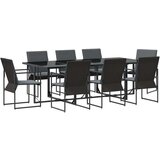  Set za blagovanje na otvorenom od 10 komada s jastucima od čelika i tekstilena | shoptok.hr