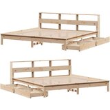  Krevet s regalom za knjige bez madraca 200 x 200 cm od borovine | shoptok.hr