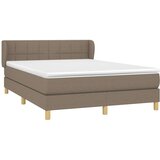  Box spring postelja z vzmetnico taupe 140x190 cm blago, (20895180) | Shoptok.si