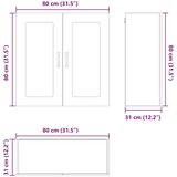 vidaXL Stenska kuhinjska omarica Črna 80 x 31 x 80 cm Konstruiran les | Shoptok.si