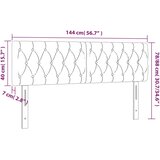  LED uzglavlje svjetlosivo 144x7x78/88 cm baršunasto | shoptok.hr