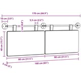  Viseće uzglavlje kreveta Kordura tekstil - Svjetlosiva 160 cm bez LED | shoptok.hr