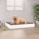 vidaXL Pasja postelja bel 71,5x54x9 cm trdna borovina | Shoptok.si