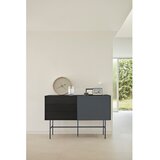 Teulat Črna/antracitno siva nizka komoda z drsnimi vrati 140x91 cm Nube – | Shoptok.si