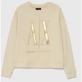 Armani_Exchange Bombažen pulover ženska, rjava barva