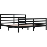  Posteljni okvir črn iz trdne borovine 200x200 cm, (20684684) | Shoptok.si