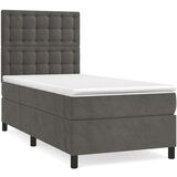 Box spring krevet s madracem tamnosivi 80 x 200 cm baršunasti | shoptok.hr