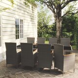  9-dijelni vrtni blagovaonski set od poliratana s jastucima sivi | shoptok.hr