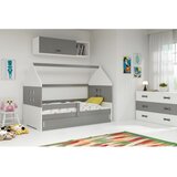 Domi drveni dečiji krevet 1 sa prostorom za odlaganje - 160x80 cm - sivi - beli Cene