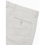 Ombre Men's pants with a classic cut in a delicate check - beige | Eponuda.ba