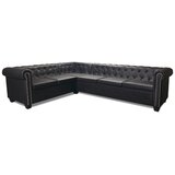 Chesterfield Kutna Garnitura 6 Sjedala od Umjetne kože Crna | shoptok.hr
