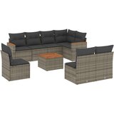  9-dijelni set vrtnih sofa od poliratana s jastucima sivi | shoptok.hr