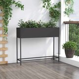  Povišeni Vrtni Planter Crna 100 x 26 x 82 cm Čelik | shoptok.hr