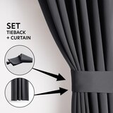 Restilo Temno siva zatemnitvena izolacijska zavesa 140x270 cm Pleat – | Shoptok.si