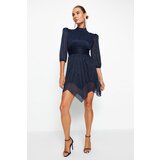 Trendyol Dark Navy Blue Sparkling Waist Evening Dress | shoptok.hr