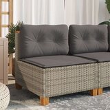  Vrtna sofa bez naslona za ruke s jastucima siva od poliratana | shoptok.hr