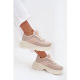 Boto Women's Sneakers With Rhinestones And Sheepskin Light Beige Zarika | Shoptok.si