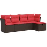  5-dijelni set vrtnih sofa s jastucima poliratan smeđi | shoptok.hr