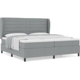 Box Spring Krevet s Madracem Svjetlosiva 200x200 cm Tkanina | shoptok.hr