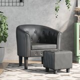 vidaXL Fotelj s stolčkom za noge sivo umetno usnje | Shoptok.si