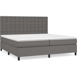 Krevet s oprugama i madracem sivi 200x200 cm od umjetne kože | shoptok.hr