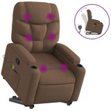  Masažni naslonjač na podizanje od tkanine smeđi | shoptok.hr