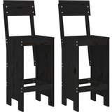  Barski stolci 2 kom crni 40 x 48,5 x 115,5 cm masivna borovina | Eponuda.com