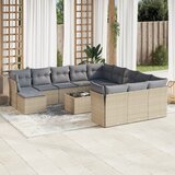 vidaXL 13-dijelni set vrtnih sofa s jastucima poliratan Bež | shoptok.hr