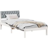 vidaXL Okvir kreveta s uzglavljem Bijela i svijetlosiva 90 x 190 cm | shoptok.hr