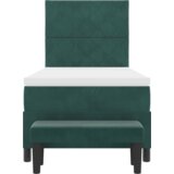  Postelja z vzmetnico z vzmetnico Temno zelena 90 x 200 cm Žamet, (5000126665) | Shoptok.si