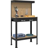  Delovne klopi s predalom Črna 81 x 41 x 145 cm Konstruiran les, (5000110602) | Shoptok.si