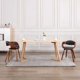 vidaXL Jedilni stoli 2 kosa ukrivljen les in sivo blago | Shoptok.si