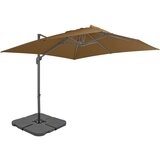 vidaXL zunanji senčnik s prenosnim podstavkom taupe | Shoptok.si