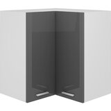 Viseći kutni ormarić visoki sjaj sivi 57x57x60 cm od iverice | shoptok.hr