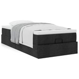  Otomanski okvir kreveta s madraca crni 80x200cm od tkanine | shoptok.hr