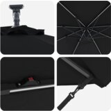 vidaXL Kantaliv dežnik z bananom s ključavnico Črna 294 x 294 x 248 cm | Shoptok.si