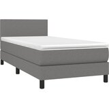  box spring s madracem LED tamnosivi 80 x 200 cm tkanina | shoptok.hr
