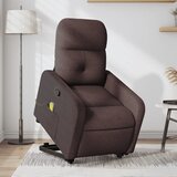 Maison Chic masažni naslanjač - Relax naslanjač s funkcijo vstajanja temno rjavo blago, (22061139) | Shoptok.si