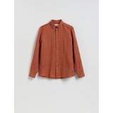 Reserved Lanena regular fit košulja - bakreno | shoptok.hr