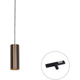 QAZQA Design hanglamp donkerbrons incl. rail adapter 1-fase - Slimline Tubo | Shoptok.si