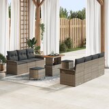vidaXL 10-dijelni vrtni set sofa s jastučićima sivi poli ratan akacija | shoptok.hr