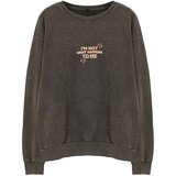Trendyol Brown Oversize/Wide Cut Wash/Aged Printed Sweatshirt | ePonuda.com