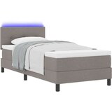 vidaXL Postelja z vzmetnico in LED osvetlitvijo Taupe 90x190 cm Tkanina, (22067203) | Shoptok.si