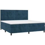  Krevet box spring s madracem LED tamnoplavi 200x200 cm baršun | shoptok.hr
