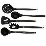 Klausberg KB-7835 set noževa i kuhinjskog pribora s daskom i stalkom, 12 dijelova – crni | shoptok.hr