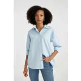 Defacto Oversize Fit Shirt Collar Oxford Long Sleeve Shirt