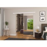 ADRK Drsna stenska vrata TESS z ogledalom 96 cm - BELA | Shoptok.si