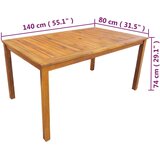 5-dijelni vrtni blagovaonski set bagremovo drvo Smeđa 140 cm table length | shoptok.hr