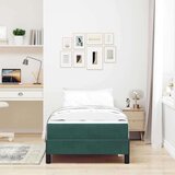  Postelja z vzmetnico z vzmetnico Temno zelena 80 x 220 cm blago, (5000125837) | Shoptok.si